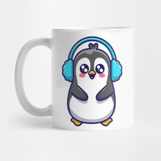 Cute penguin wearing earmuff Mug